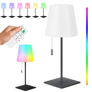 BEZPRZEWODOWA LAMPKA BIURKOWA LED RGB Z PILOTEM 8 KOLORÓW