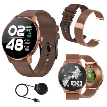 Smartwatch Bemi ARI+2 paski/metalowy/PL miedź