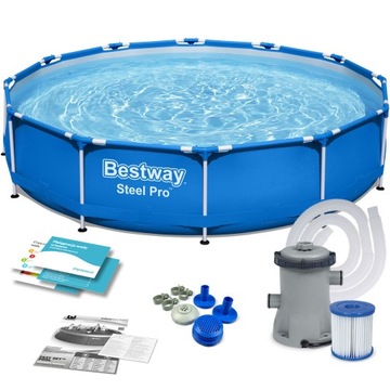 BASEN OGRODOWY STELAŻOWY POMPA 366x76 Bestway 9w1