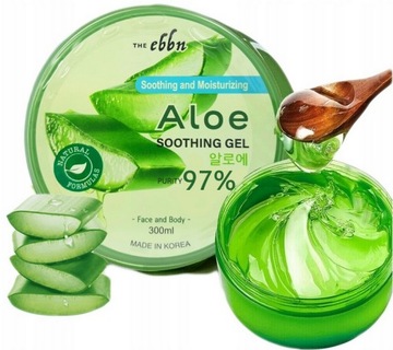 ŻEL ALOESOWY 97% NATURALNY 300ml aloe vera z Korei czysty do twarzy ciała