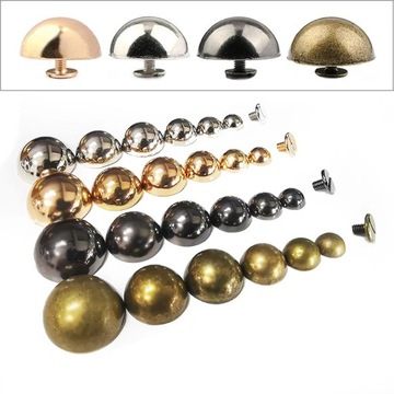 10 шт., металлические куполообразные заклепки, винты, шипы, грибы, панк, пятна, одежда