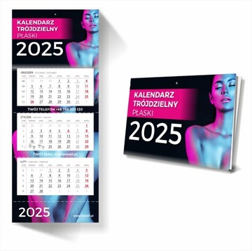 KALENDARZE TRÓJDZIELNE 2025 FIRMOWE DUŻE z PROJEKTEM 600