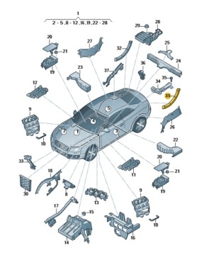 ELEMENT PROWADZĄCY ZAWIAS KLAPY LEWY AUDI A4 B8
