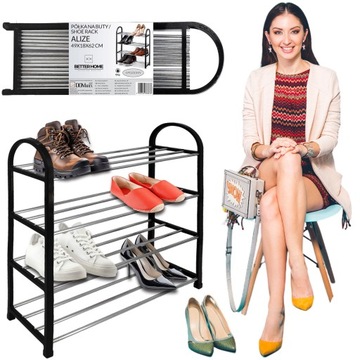 ПОЛКА ДЛЯ ОБУВИ ПОДСТАВКА КНИЖНЫЙ ШКАФ 4 УРОВНЯ ПРОЧНЫЙ ОРГАНАЙЗЕР ДЛЯ ОБУВИ 50x62см