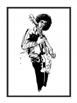 OBRAZ PLAKAT W RAMIE 33x43 cm Gitara P813