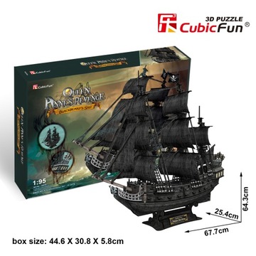 PIRACKI ZEMSTA KRÓLOWEJ ANNY XL PUZZLE 3D OKRĘT