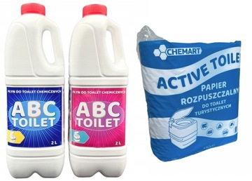 ZESTAW PŁYNÓW DO TOALET TURYSTYCZNYCH 4L + PAPIER ECO