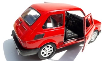 FIAT 126 MALUCH ЧЕРВОНИЙ МЕТАЛІЧНИЙ МОДЕЛЬ WELLY 1:34  фото 11