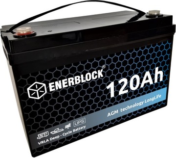 AKUMULATOR AGM 12V 120AH ENERBLOCK BEZOBSŁUGOWY DEEP-CYCLE