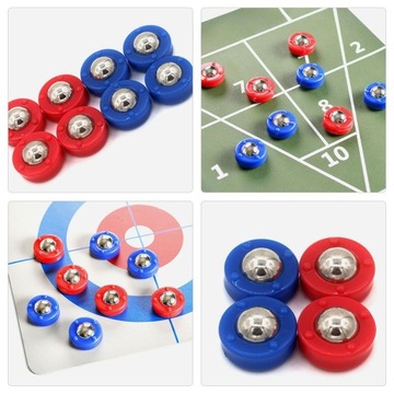 DZIECIĘCA GRA SHUFFLEBOARD NA STOLE KRĄŻKI Z KORALIKAMI ZABAWKA 16 SZT