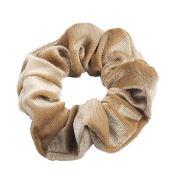 Gumka do włosów WELUROWA scrunchies jasno brązowa DUŻA modna frotka WYGODNA