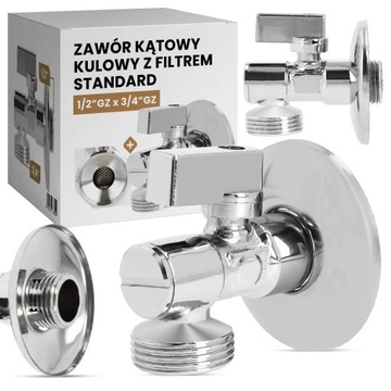 Zaworek kątowy podłączenia baterii wody 1/2x3/4