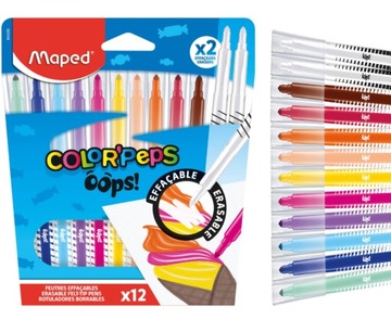 Pisaki flamastry Maped Colorpeps OOPS 12 sztuk (10 kolorów + 2 mazaki)