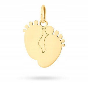 ЗОЛОТЫЕ НОЖКИ КУЛОН НОЖКИ ДЛЯ МАТЕРИ 585 ГРАВИРОВКА