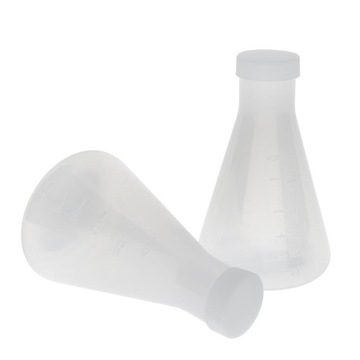 2x Plastikowa kolba stożkowa Erlenmeyera, śruba