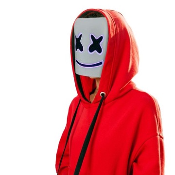 DJ MASK LED MARSHMALLOW ИЗ ПЕНЫ КАПЮШОН С ПОДСВЕТКОЙ ДЛЯ ВЕЧЕРИНКИ MASKIPL