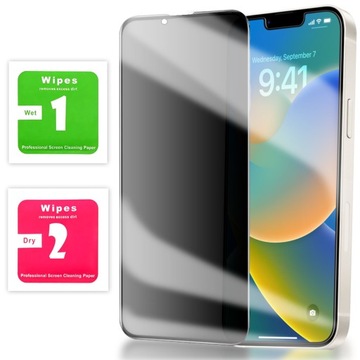 SZKŁO PRYWATYZUJĄCE GLASS ANTI SPY ANTYSZPIEGOWSKIE DO IPHONE 13 13 PRO 14