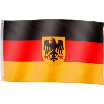 НЕМЕЦКИЙ ФЛАГ С ЭМБЛЕМОЙ 120х80 СМ НА МАЧТЕ, ГЕРМАНИЯ