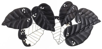 МЕТАЛЛИЧЕСКОЕ УКРАШЕНИЕ НА СТЕНУ ЗОЛОТО ЧЕРНЫЕ ЛИСТЬЯ