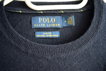 Polo Ralp Lauren sweter wełniany męski granatowy M