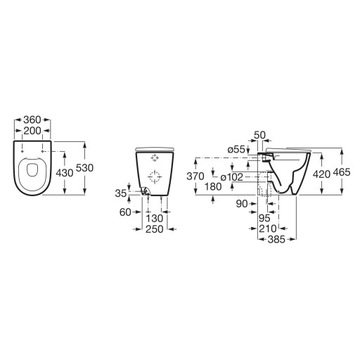 УНИТАЗ ROCA ONA БЕЗОБЕДНИК A347687000