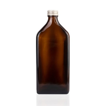 Butelka szklana płaska 500ml z nakrętką aluminiową