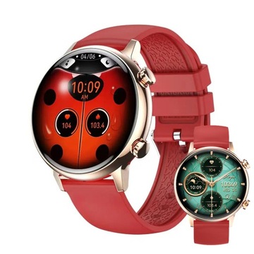 SMARTWATCH DAMSKI ROZMOWY MENU PL RÓŻOWE ZŁOTO