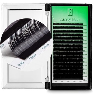 НАКЛАДНЫЕ РЕСНИЦЫ Rarity Black Lashes ЧЕРНЫЕ C завиток | 0,07 мм | 8 мм