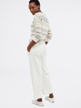 WHITE STUFF spodnie7/8 jeansy białe szwedy szerokie nogawki r. 48 (4XL)