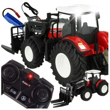 TRAKTOR ZDALNIE STEROWANY CIĄGNIK WIDLAK DO SŁOMY MASZYNA ROLNICZA R/C 1:24