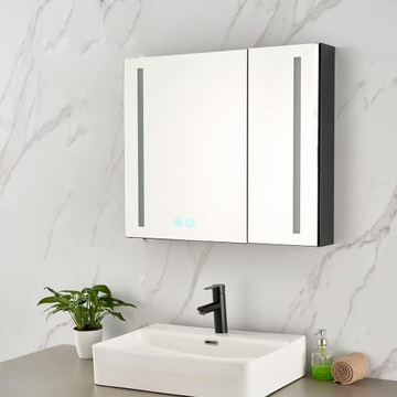 PLUMBSYS WISZĄCA SZAFKA ŁAZIENKOWA Z LUSTREM LED 75 x 65 x 14 CM