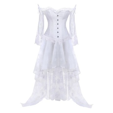 Women Sexy Off-Shoulder Sleeves Lace Corset with T