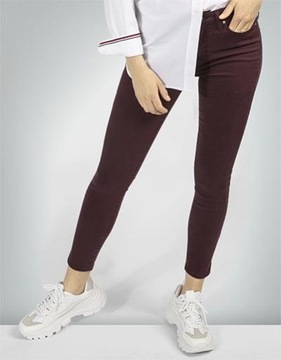 TOMMY HILFIGER SPODNIE JEGGINSY BURGUND (31)