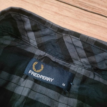 FRED PERRY Koszula w Kratę Męska Logowana r. M