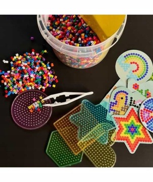 НАБОР ГЛАДЯЩИХ БУСИН 5000 ШТ + ШАБЛОНЫ