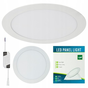 PANEL PLAFON LED OKRĄGŁY PODTYNKOWY 12W 850LM