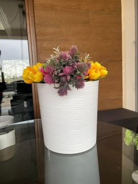 ЦВЕТОЧНЫЙ ГОРШОК МАЛЬВА-ЛАМЕЛА, ДИАМ. 25, БЕЛОЕ ДОЛОТО.