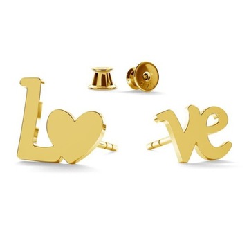 Srebrne Kolczyki celebrytki Love srebro 925 24k
