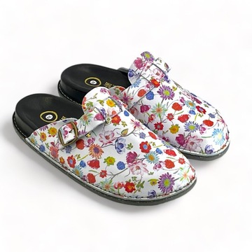 Женские шлепанцы профилированные цветы анатомические биолена