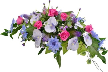 КОМПОЗИЦИЯ КЛАДБИЩЕ ДЕКРЕАЦИЯ ЦВЕТЫ ИСКУССТВЕННЫЕ ЛИСТЬЯ РОЗА ОРХИДЕЯ