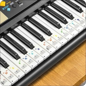 МУЗЫКАЛЬНЫЕ НАКЛЕЙКИ НА КЛЮЧИ ДЛЯ ОБУЧЕНИЯ ИГРАТЬ НА КЛАВИАТУРЕ ПИАНО ЦВЕТ ПИАНО
