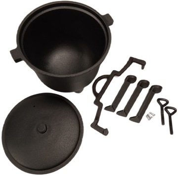 ЧУГУННЫЙ ШАФТ для костра Венгерский ОХОТНИЧИЙ ГОРШОК 8л для путешествий и кемпинга