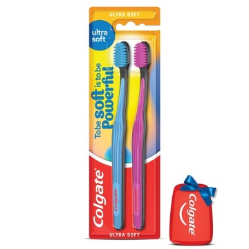 COLGATE Szczoteczka do zębów Ultra Soft 2 sztuki + GRATIS