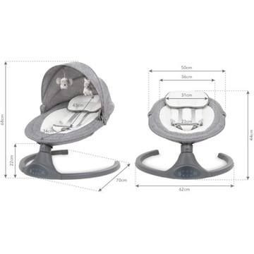 Кресло-качалка 2-в-1 Kidwell LUXI Dark Melange с пультом