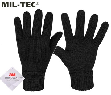 ЗИМНИЕ ПЕРЧАТКИ ТЕПЛЫЕ THINSULATE MIL-TEC ПЕРЧАТКИ ЧЕРНЫЕ M