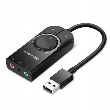 UGREEN KARTA DŹWIĘKOWA USB SŁUCHAWKI MIKROFON 1M