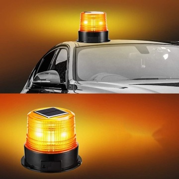 OBROTOWA LAMPA OSTRZEGAWCZA KOGUT LED BŁYSKU SŁONECZNEGO PODSTAWĄ MAGNETYCZ