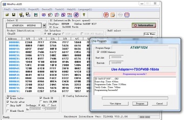 Адаптер AT49F1025 TL866x (PLCC44 -> PDIP40)