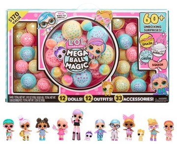 LOL SURPRISE Mega Ball Magic Zestaw 12 LALECZEK 60 Akcesoriów