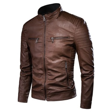 STYLOWA KURTKA MĘSKA RAMONESKA SKÓRZANA BIKER 4XL